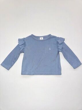 BabyGAP 12-18m Long-Sleeve Ruffle Shoulder Top